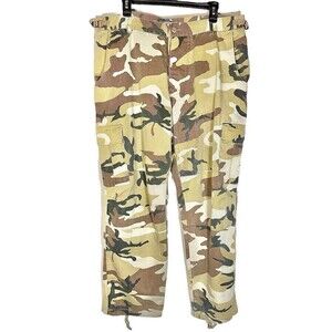 Y2K Tan Camo Military Style Cargo Pants